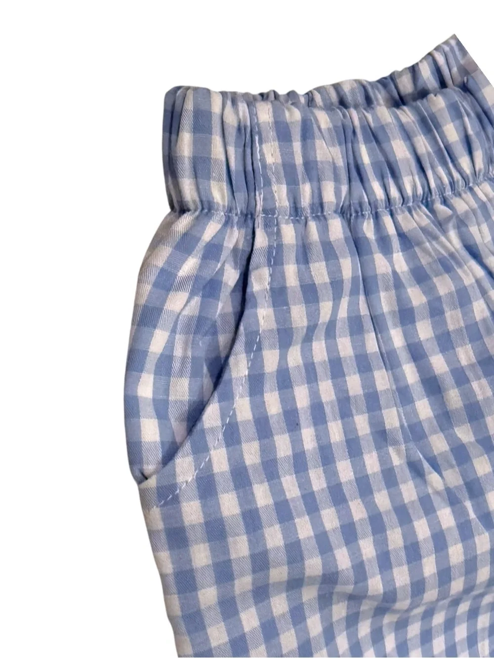 Love That Cotton LTC Boys Blue Gingham Pull-On Shorts 3T, 4T and 5T 100% Cotton